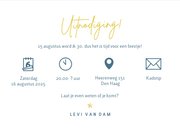 Minimalistische uitnodiging met sierlijke letters party! 3