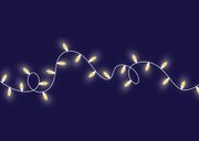 Minimalistische zakelijke kerstkaart met lichtsnoer blauw 2