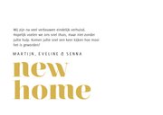 Modern verhuisbericht met foto happy new home geel 3