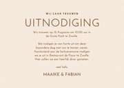 Moderne beige trouwkaart met golvende lijnen 3