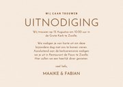 Moderne beige trouwkaart met golvende lijnen 3