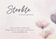 Moderne condoleancekaart met bloemen en gedicht op voorzijde 3