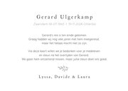 Moderne liggende fotocollage rouw bedankkaart met 4 foto's 3