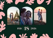 Moderne save the date kaart holografisch met vormen groen 2