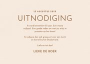 Moderne uitnodiging party time met golvende lijnen beige 3