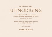 Moderne uitnodiging party time met golvende lijnen beige 3