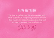 Moderne verjaardagskaart Bday queen typografie en sterren 3