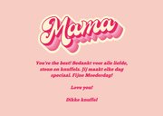 Moederdag retro 'Mama' roze met hart op achtergrond 3