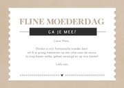 Moederdag tegoedbon ticket beige en zwart met datum 3