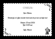 Moederdag tegoedbon voor een high tea zwart wit goud 3