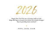 Nieuwjaarskaart 2026 goud confetti sterren nieuw jaar 3
