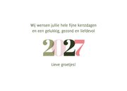 Nieuwjaarskaart 2027 gekleurd minimalistisch 3