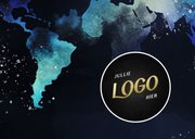 Nieuwjaarskaart 2027 wereldkaart in neonkleuren 2