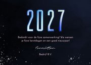 Nieuwjaarskaart 2027 wereldkaart in neonkleuren 3