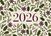 Nieuwjaarskaart botanisch groot jaartal 2