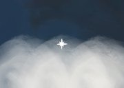 Nieuwjaarskaart fotocollage engelen sterren nacht Achterkant