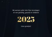 Nieuwjaarskaart gouden 2025 met veel lichtpuntjes en foto 3