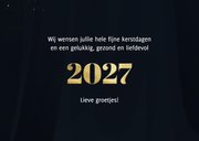 Nieuwjaarskaart gouden 2027 met veel lichtpuntjes en foto 3