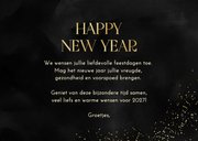 Nieuwjaarskaart happy new year grote tekst goud 3