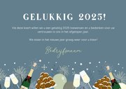 Nieuwjaarskaart met illustraties van champagne en oliebollen 3