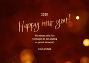 Nieuwjaarskaart modern 2026 rood kerstbal goud met foto 3