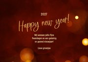 Nieuwjaarskaart modern 2027 rood kerstbal goud met foto 3
