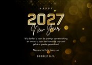 Nieuwjaarskaart modern futuristisch 2027 goud met foto 3