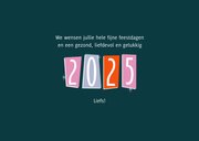 Nieuwjaarskaart retro 2025 groot jaartal  3