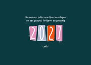 Nieuwjaarskaart retro 2027 groot jaartal  3