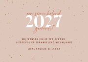 Nieuwjaarskaart sprankelend 2027 koperlook 3