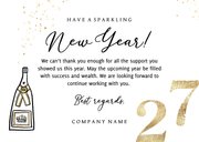 Nieuwjaarskaart zakelijk sparkling new year champagne goud 3