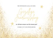 Nieuwjaarskaartje gezellige jaarwisseling grote foto goud 3