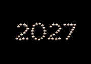 Originele nieuwjaarskaart jaartal 2027 van waxinelichtjes 2