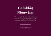 Paarse kaart met sterren en gouden cijfers gezond nieuwjaar 3