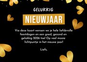 Papieren nieuwjaarskus door de brievenbus kaart 3