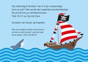 Piratenfeest uitnodiging piratenschip 3