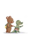 Ramadan Mubarak wenskaart schattige beer en krokodil 3