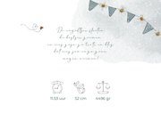 Rechthoekig geboortekaartje zoon met beertje en bloemen 2