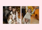 Rode kerstkaart met trendy fotogrid  2