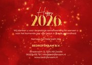Rode zakelijke kerstkaart gouden 2026 met ster 3