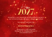 Rode zakelijke kerstkaart gouden 2027 met ster 3
