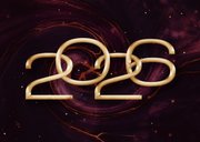 Rode zakelijke nieuwjaarskaart 2026 met marmer swirl 2