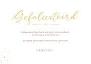 Roze felicitatiekaart met foto's communie van een meisje 3