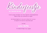  Roze kinderfeestje uitnodiging met foto en eenhoorn 3