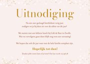 Roze uitnodiging familie feestje met confetti en goud 3