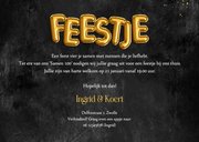 Samen 100 feestje uitnodiging goud folieballon lampjes foto 3