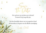 Save the date kaart botanisch watercolor hartjes goud 3