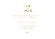 Save the date kaart met gouden letters 3