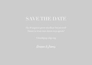 Save the date kaart met grote foto en witte typografie 3