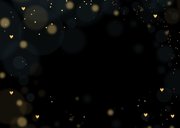 Save the Date kaart zwart goudlook hartjes Achterkant